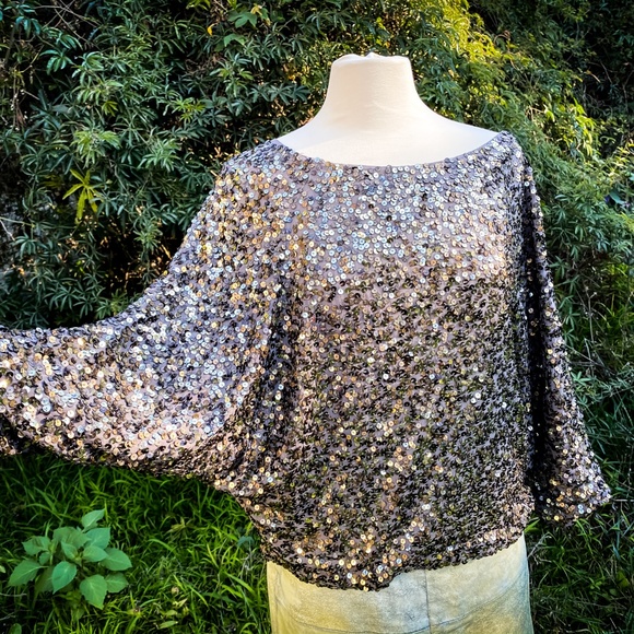 SALE ⬇️ Vince Sequin Top Batwing Slouchy Cool - Picture 2 of 6